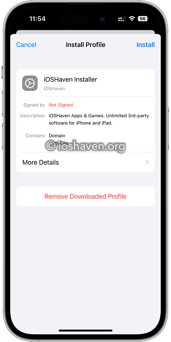 ioshaven app iphone remove